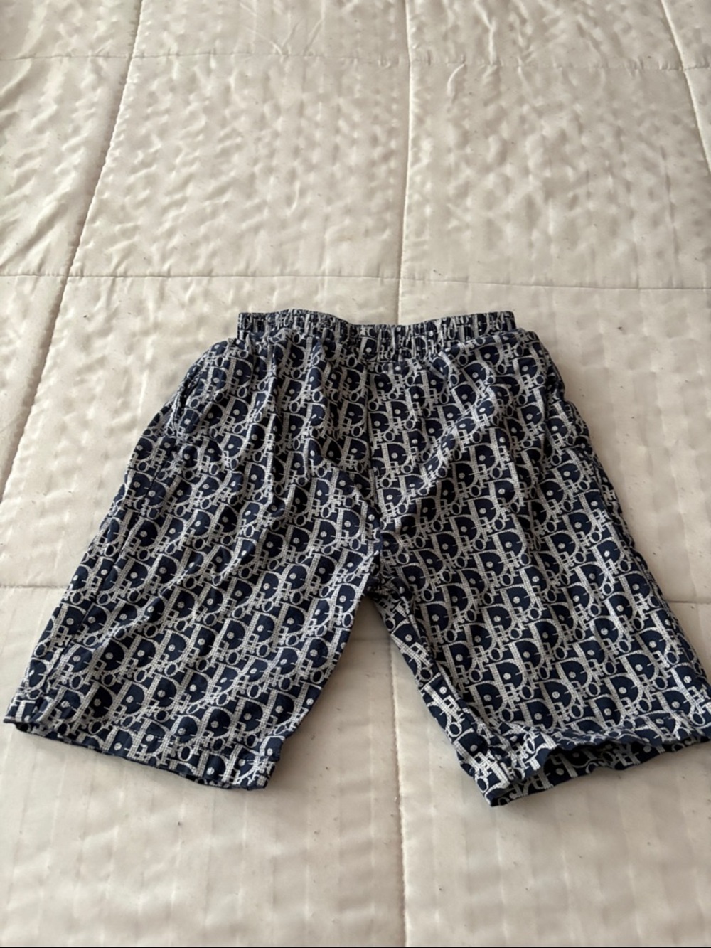 Boys  Navy and White Patterned Casual Shorts